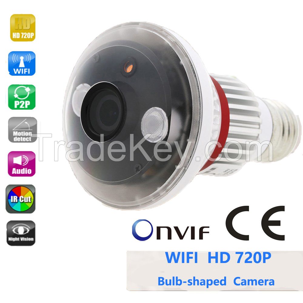 HD720P WiFi Bulb Camera security camera IP camera