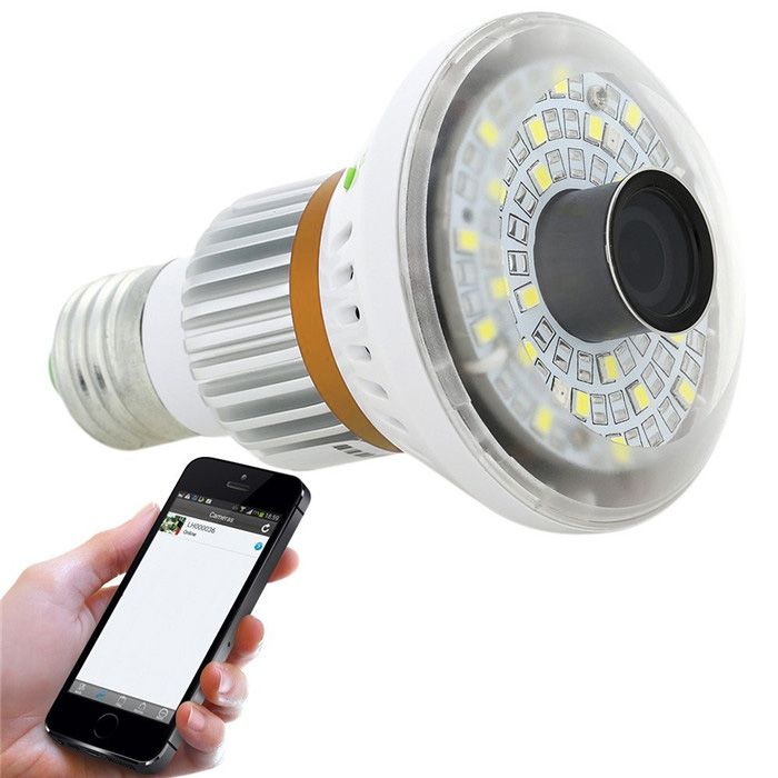 Wireless Bulb WIFI Camera with LED Light Security Camera