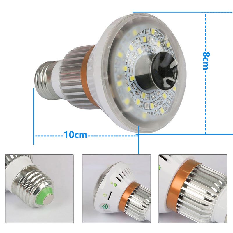 Wireless Bulb WIFI Camera with LED Light Security Camera