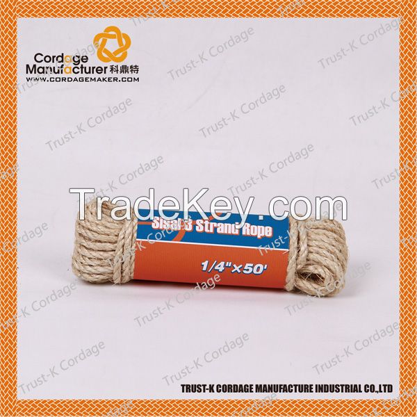 3 strands twisted sisal rope