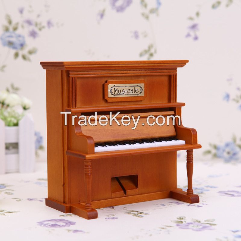 Best sale Natural Gift Wooden Upright Piano Music Box