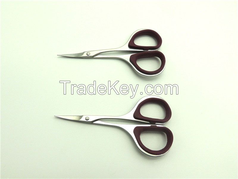 Stainless Steel Make-up Scissors With Soft Finger Rings