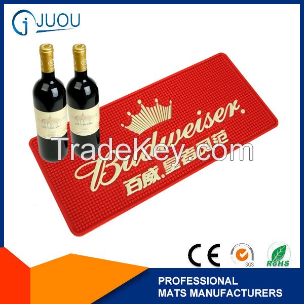 custom rubber pvc absolut vodka bar mat for wholesale wine accessories