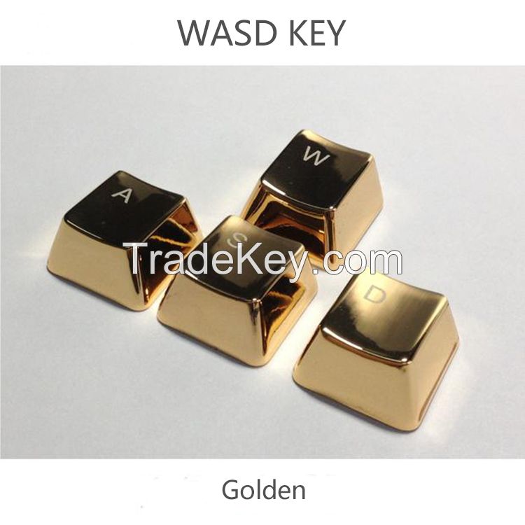 Wholesale metallic keycaps of WASD and Arrow keys sets for the keyboard of mechanical Axis 