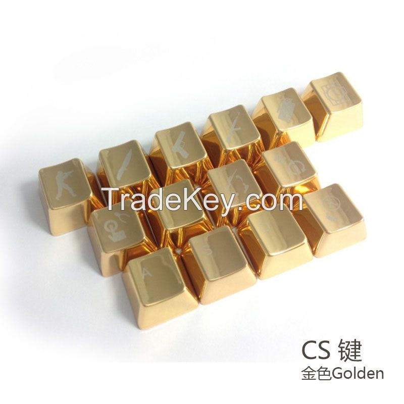 Wholesale metallic keycaps DIY zinc alloy CS personality mechanical keyboard keys use for Cherry keyboards