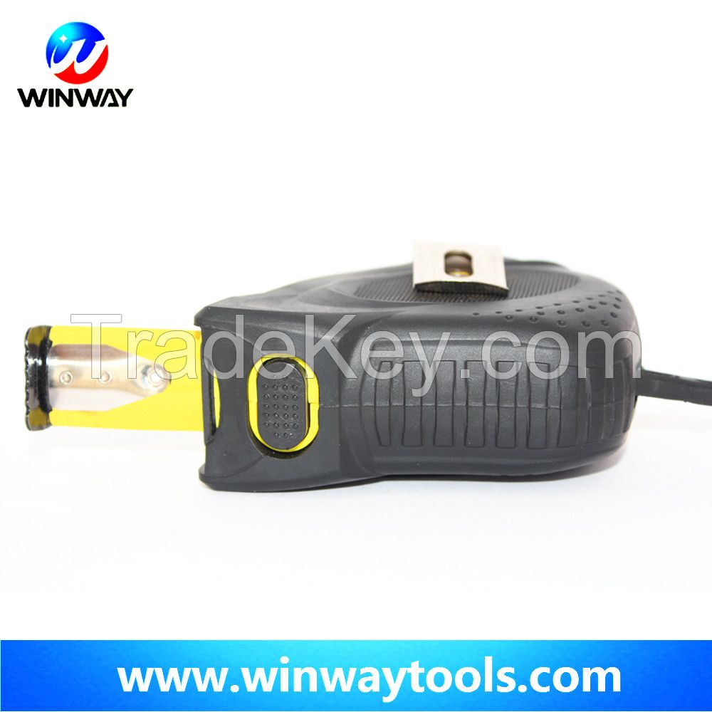 2015 Good inch winway tools/promotional retractable tape measure/rubber jacket measuring tape 