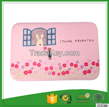 With Clear Cartoon Printed 100% Polyester Non Skid Kitchen Mats