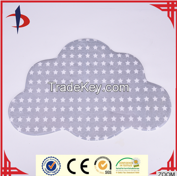 Stars Printed Cloud Shaped Bathroom Design Flannel Bath Mats