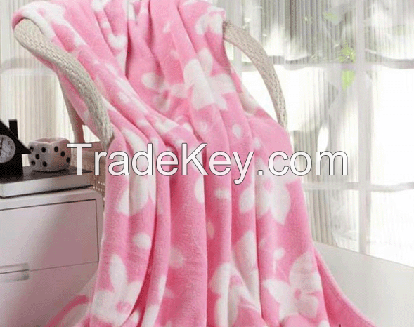 printed coral fleece blanket