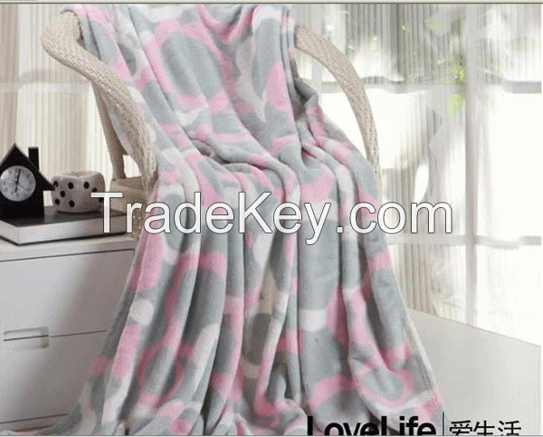 printed coral fleece blanket