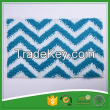 Discount Blue And White Wave-like Jacquard Chenille Bath Mats