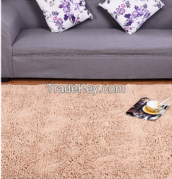 Water Absorbing Beige Chenille Sofa Floor Mats For Living Room