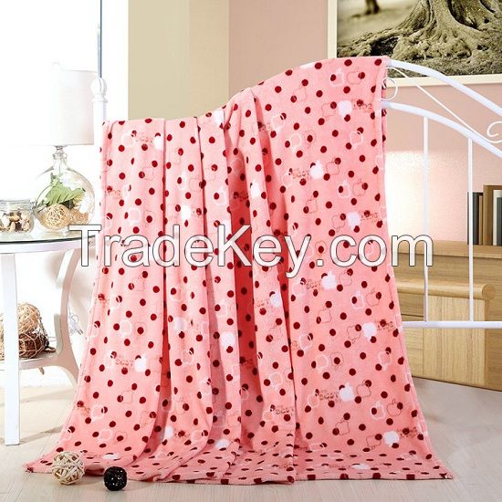 printed coral fleece blanket