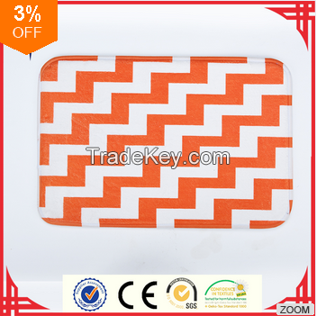 Orange and white stairs pattern printed bathroom floor mats