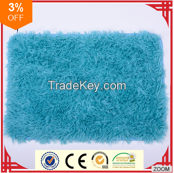 Plush Microfiber Foam Made Blue Bath Mat for Sale