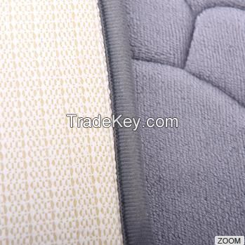 Luxury embossed chenille and foam bath mat