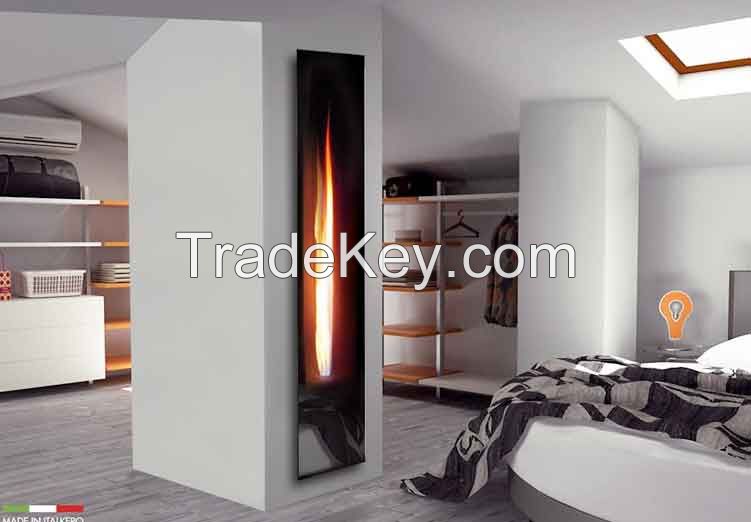 Mirror Flame Fireplace Insert