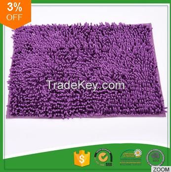 Long Pile Chenille PVC Anti Slip Rubber Bath Mat for Sale