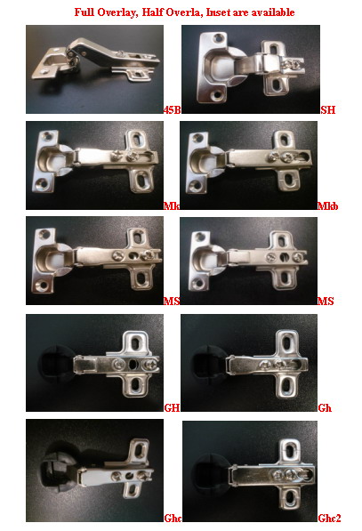 35mm & 26mm slide on or clip on concealed hinge/cabinet hinge