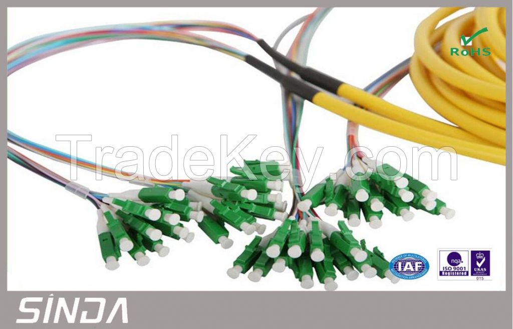 Pre-terminated LC / APC Corning Fiber Optic Jumper For FTTH Network Pr