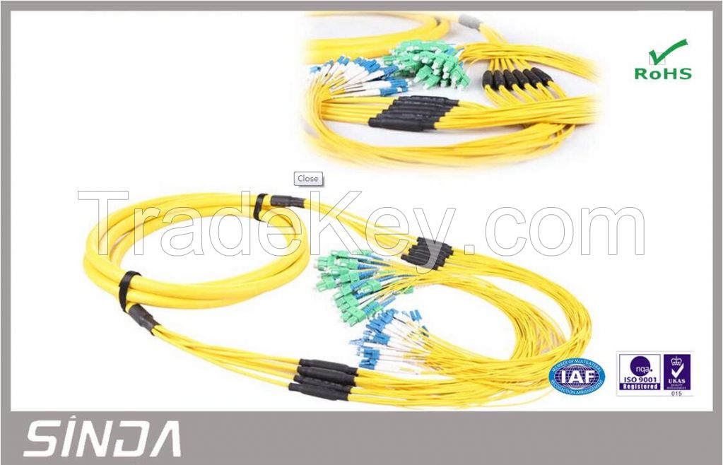 Pre-terminated LC / APC Corning Fiber Optic Jumper For FTTH Network Pr