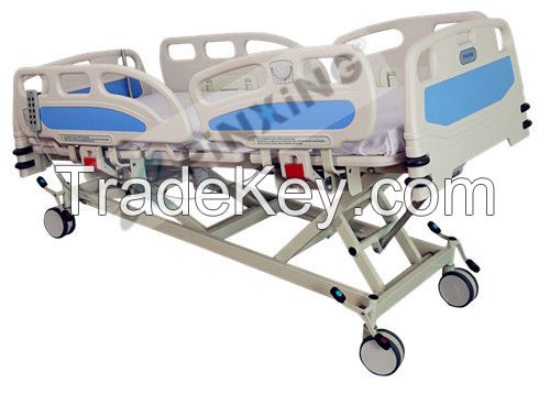 Electrical ICU bed with crashproof bumps and controlled easily by patients