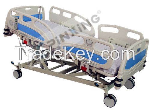 Electrical ICU bed with crashproof bumps and controlled easily by patients