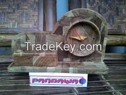 watch and wood handycraft