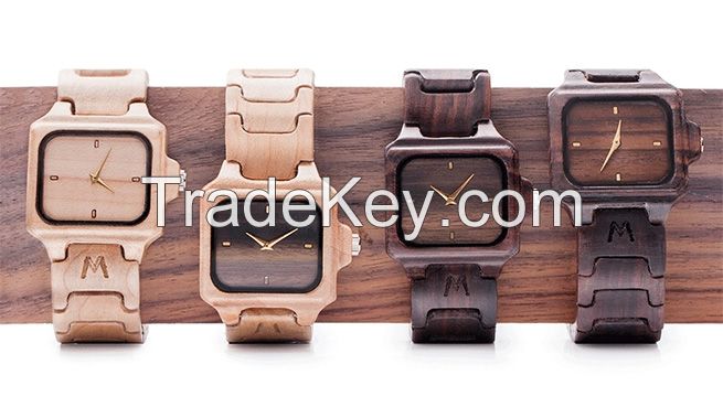 watch and wood handycraft