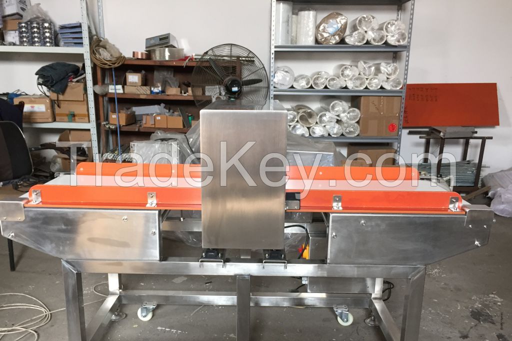 Conveyor belt metal detector for food product (brushed steel)