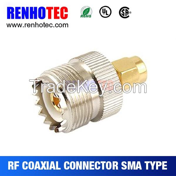 Gold plated RF Adapter SMA male to UHF female Adapter 