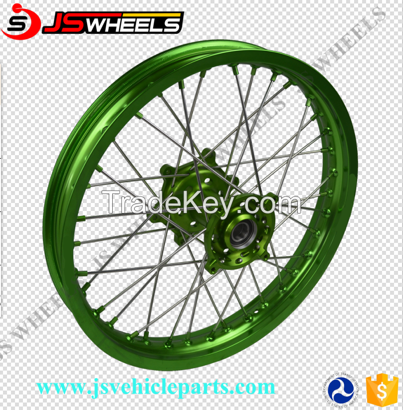 19Inch MX spoked alloy Wire wheels for KAwasaki Motocross Pit bike