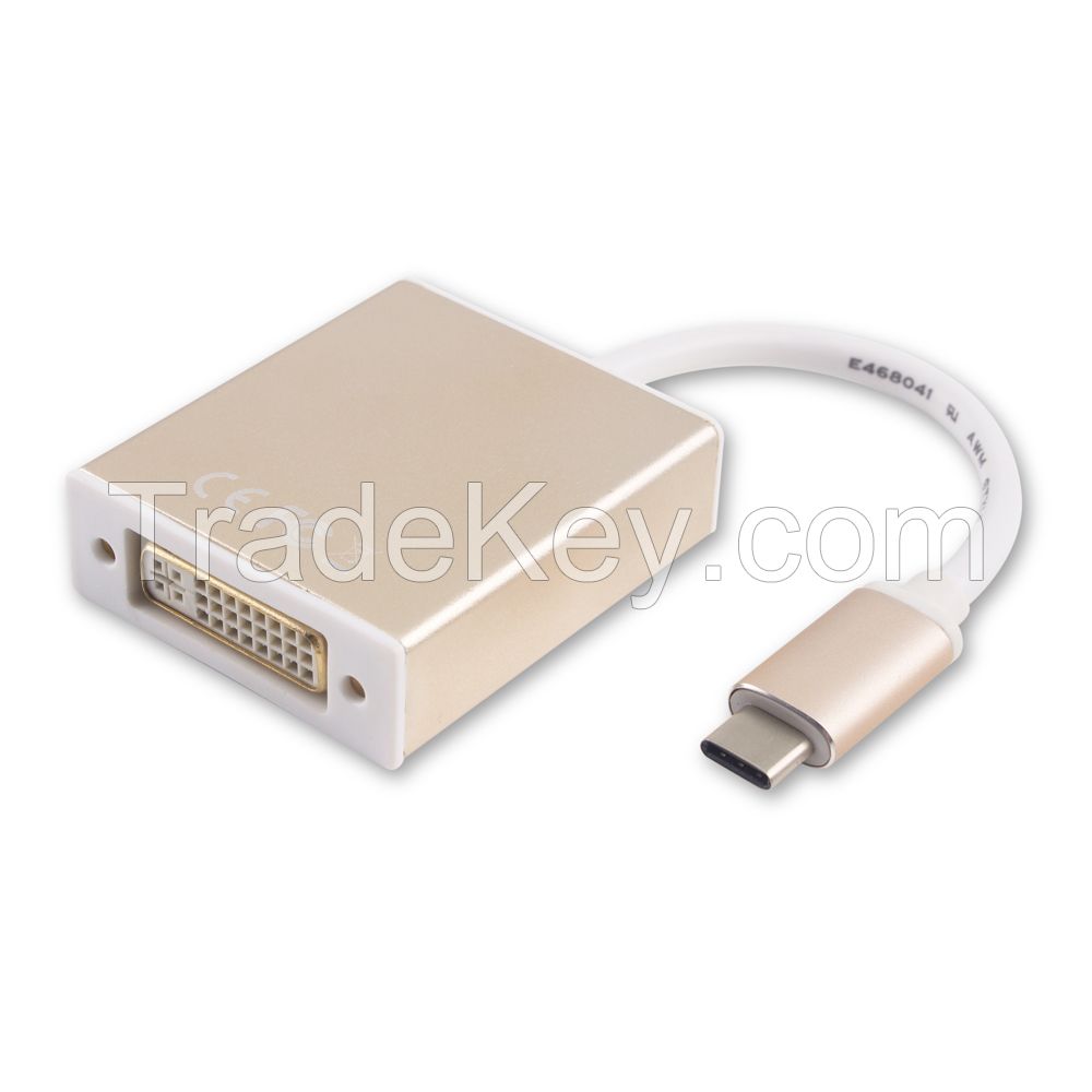 USB 3.1 Type C  USB-C) M to DVI F Converter Cable--Aluminum Case