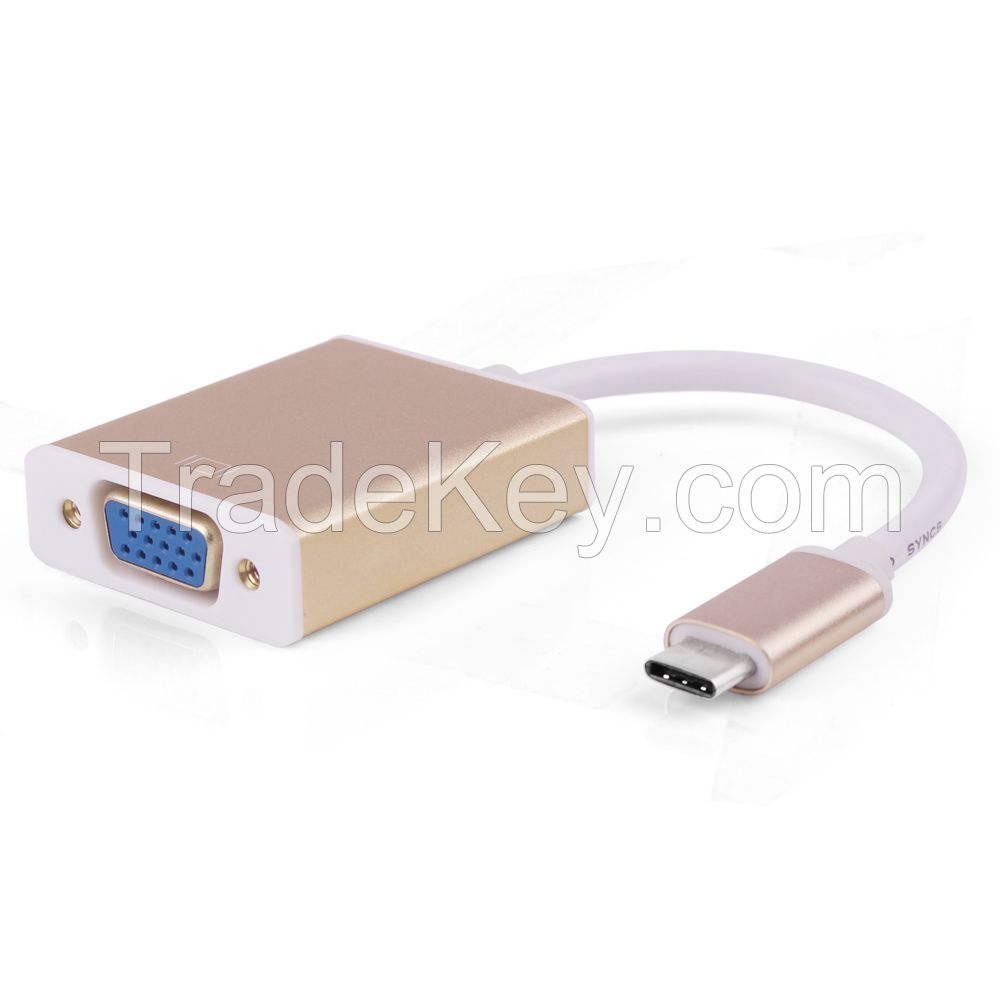 USB 3.1 Type C to VGA Converter Cable--Aluminum Case