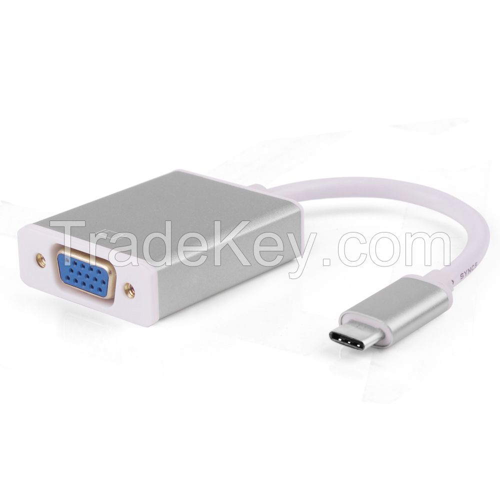 USB 3.1 Type C to VGA Converter Cable--Aluminum Case