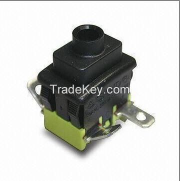 PS5-21C-HGBB 16a, 250v ac dpst/spst low profile main power switches, cleat or snap in 13 x 19mm, push button switch, pushbutton switch