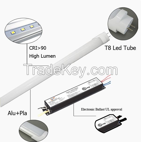 CRI&gt;90 No Rewiring Required Ballast Compatible UL T8 Led Tube