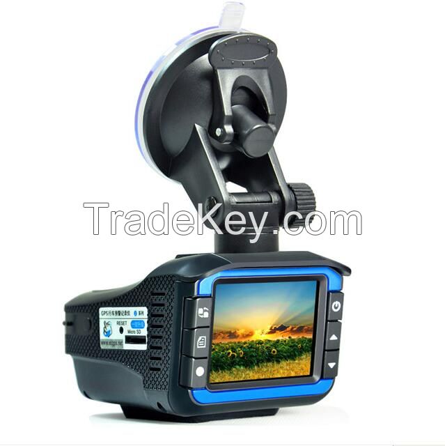 2-in-1 Multi-functional 140 Degree High-definition Wide-angle Lens Car Black Box with Radar Detector