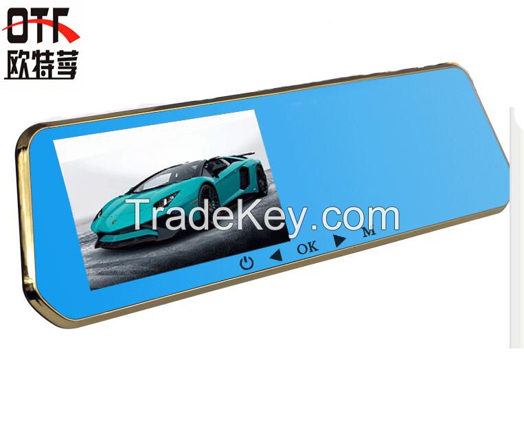 5.0-inch Full HD Display Dual Lens Car Rear-view Mirror Recorder with Radar Detector