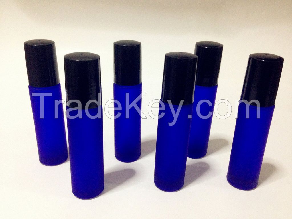 10ml cobalt blue glass roller on bottle