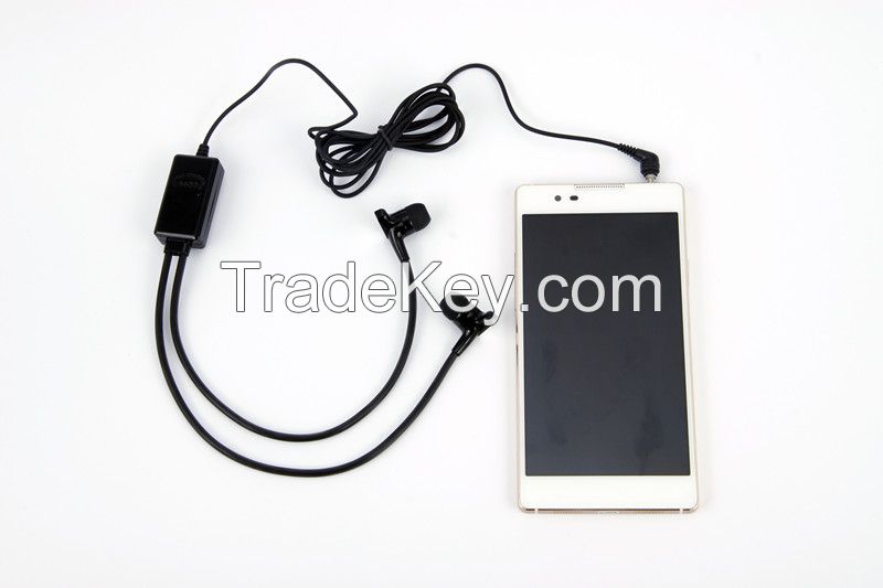 Stereo hand free low radiation earphone for mobile phone