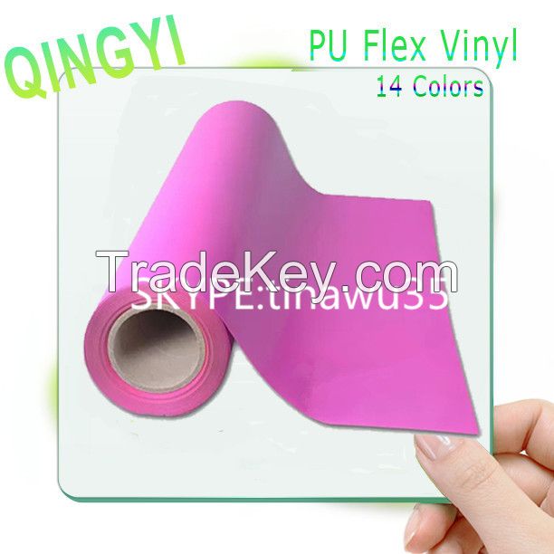 Direct selling Qingyi environment-friendly PU red heat transfer vinyl