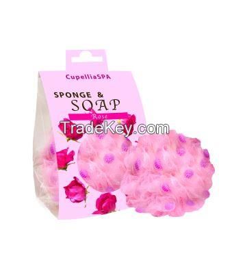 shower sponge with soap