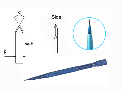 Black diamond surgical knives (straight handle, lancet type)
