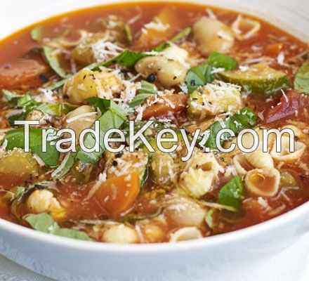Italian Vegetable Soup With Carrots, Tomatoes And Cauliflower