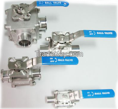 sanitary stainless steel 3pcs ball valve