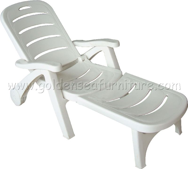 Folded Plastic sunbed for swimming pool Hotel resort furniture