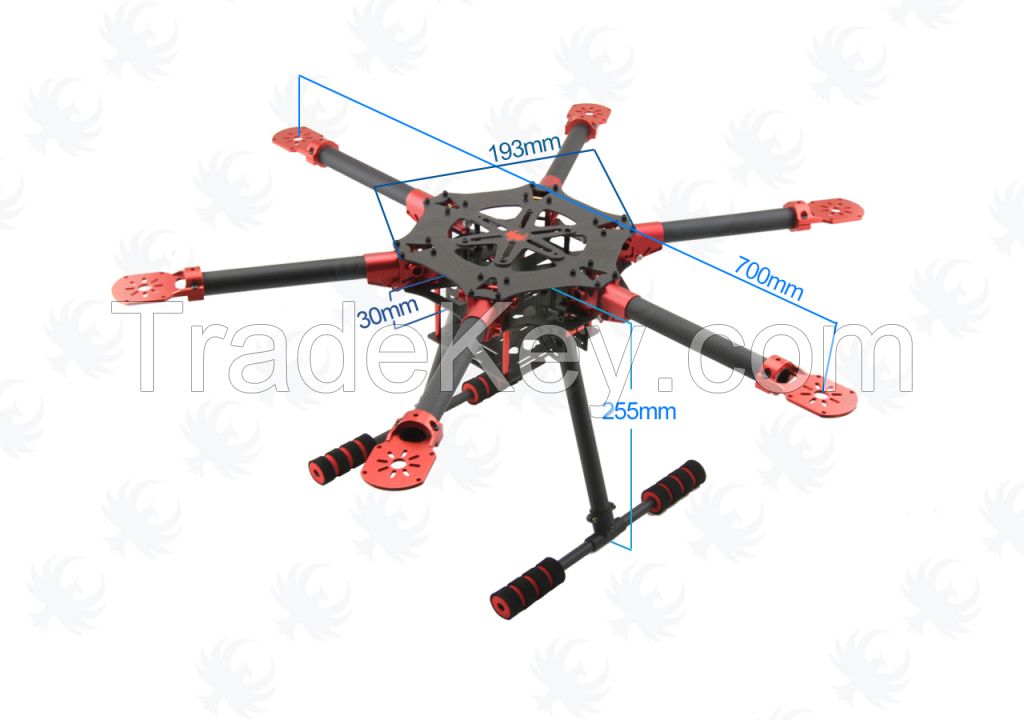 newest arrival carbon fiber rc multicopter Hexacopter 700 UAV drone with GPS for aerial photography