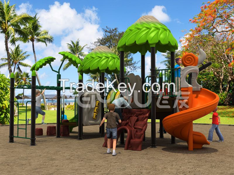 Jungle Adventure outdoor playground equipment plastic slide set for kids