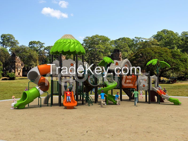 Jungle Adventure outdoor playground equipment plastic slide set for kids